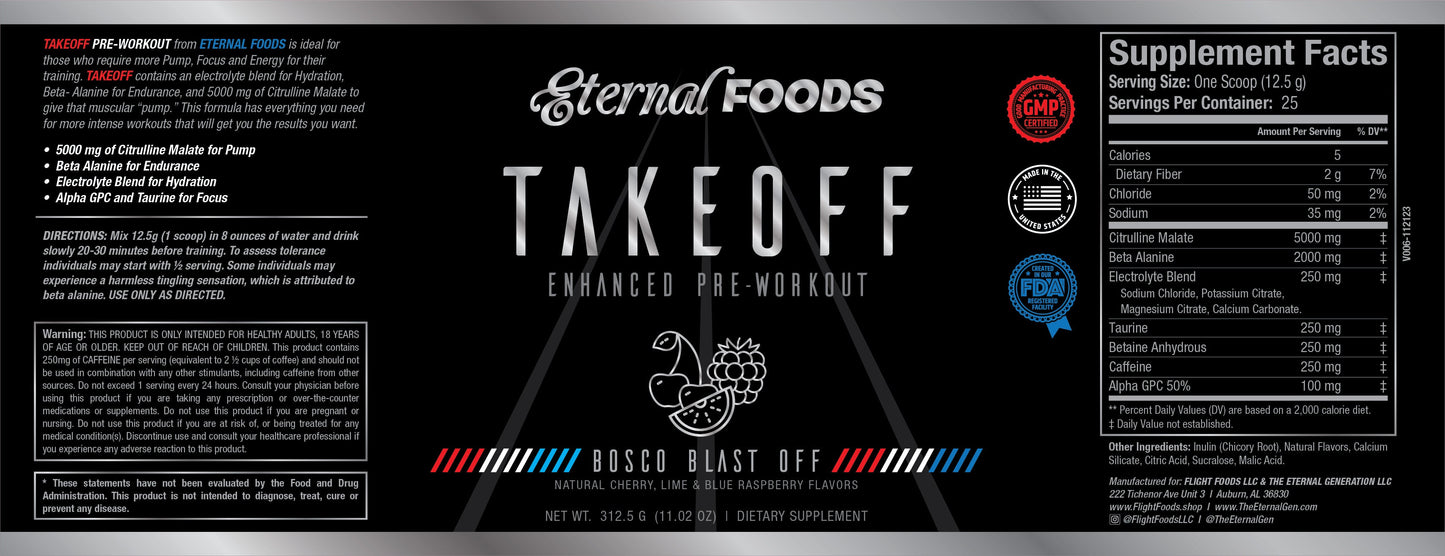 Eternal Foods Bosco Blast Label